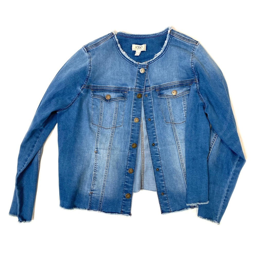 Logo by Lori Goldstein Denim Jean Jacket Size 16